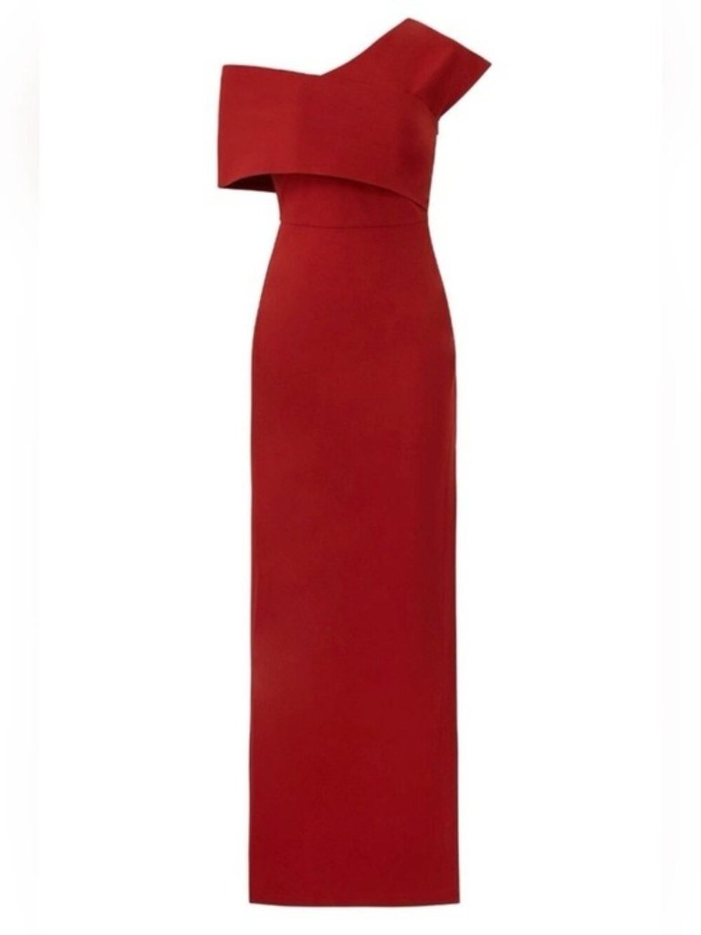 Elliatt Popover Gown XL Rust One Shoulder Evening Dress Maxi Sheath Ponte - Picture 3 of 13